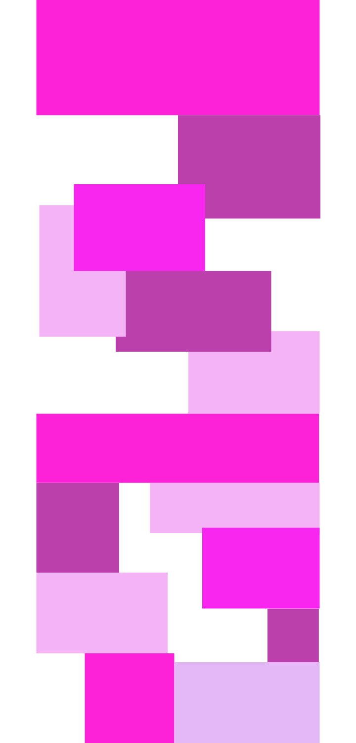 Pinks colors of rectangles spaced on the grid